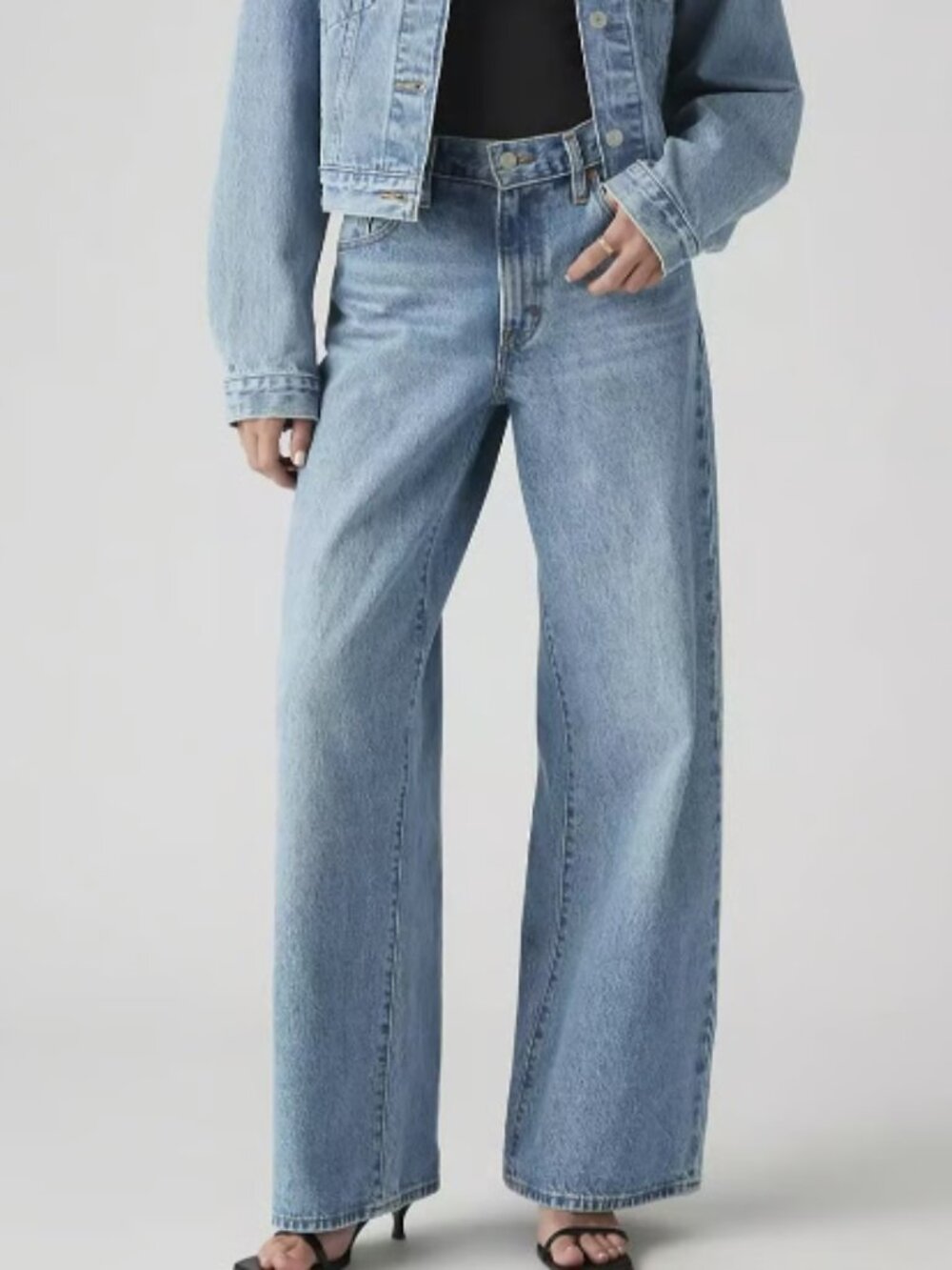 FREE PEOPLE LEVIS XL STRAIGHT JEANS BAGGY WIDE LIGHT WASH NWT $108 23/24 w